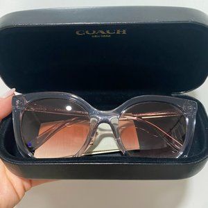 NEW COACH TRANSPARENT SUNGLASSES WITH PINK LENS